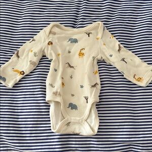 Cream Safari Animal Print Baby Bodysuit